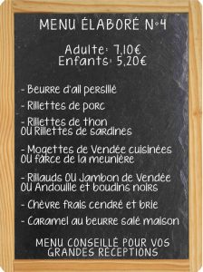 Menu élaboré fouées à domicile