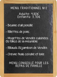 Menu traditionnel fouées à domicile